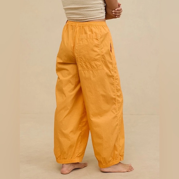 NWOT Aerie It's Poplin Beach Pant In Orange - Picture 2 of 2